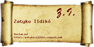 Zatyko Ildikó névjegykártya